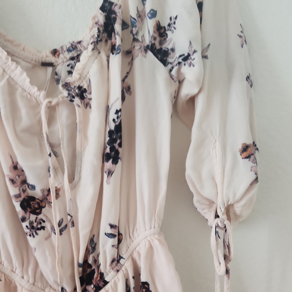 Free People Floral Romper in Cream and Black - Picture 5 of 7